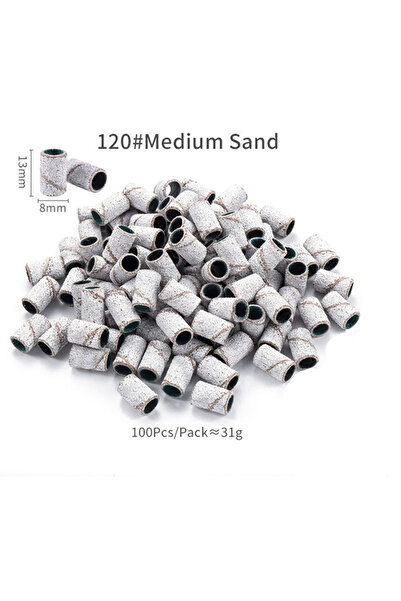 Choice1 GritWhite100Pcs Nail Sanding Ring Bands 80# 120# 180# Grits Pedicure ...