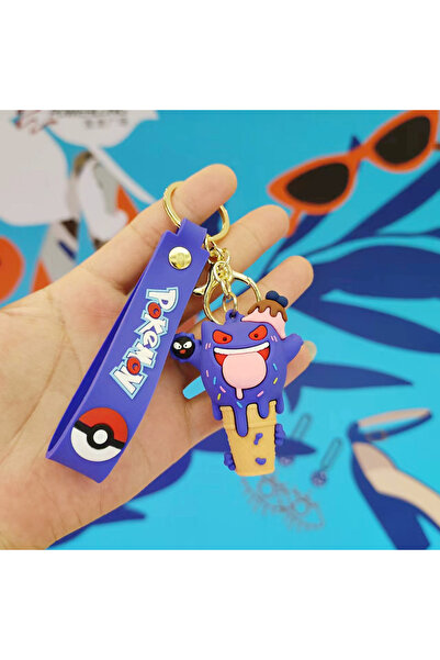 Miniso 6 cm 2 Cartoon Ice Cream Cone Series Pikachu Keychain Pokemon Silicone...