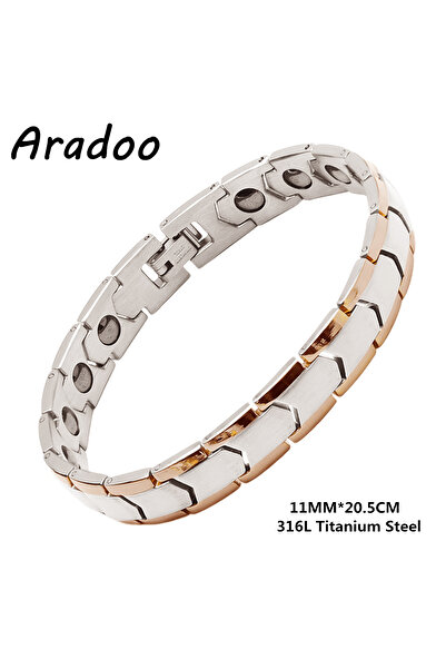 Choice 12 سوارًا كلاسيكيًا من الفولاذ التيتانيوم بتصميم مسار الخزان للرجال مع وصلات رياضية مغناطيسية