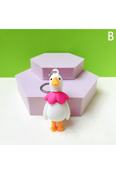 Choice سلسلة مفاتيح على شكل زهرة لطيفة على شكل بطة حيوانية حلقة مفاتيح للنساء...