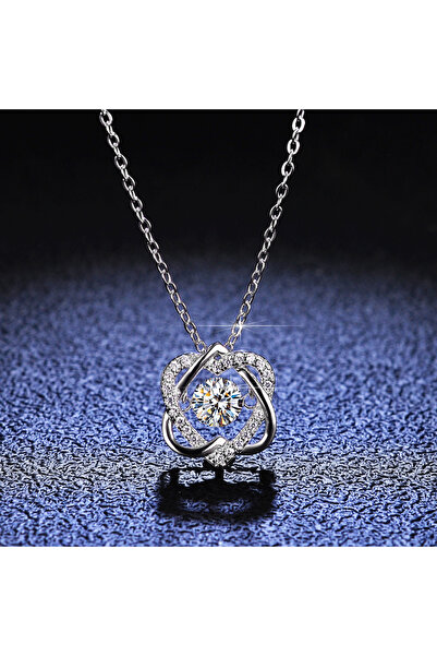 Choice قلادة مويسانيتي بيضاء 0.5 قيراط من جرافيتون للنساء، قلادة ألماس مقلد م...