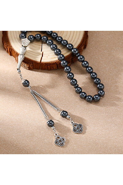 Choice YA3001-1 مسبحة من حجر الهيماتيت الطبيعي تعزز الدورة الدموية مسبحة 33 ح...