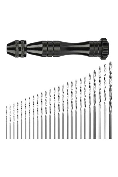 Generic 26-Piece Small Hand Drill Bit Set Black/Silver