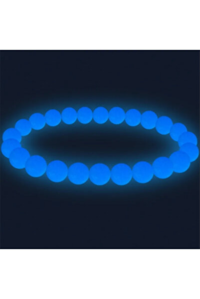 Choice أساور مضيئة زرقاء 6 مم للنساء والرجال سوار من الحجر الطبيعي الفلوري ضو...