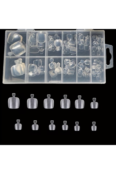 Choice 120 قطعة من أظافر القدم الشفافة ذات اللمسة النهائية الساتان، مجموعة كا...