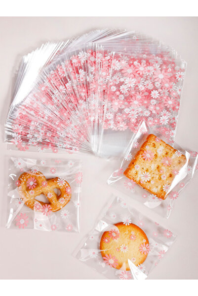 Choice SK-J1671 100pcs Plastic Packing Bags Flower Self-Adhesive Bags for Bis...