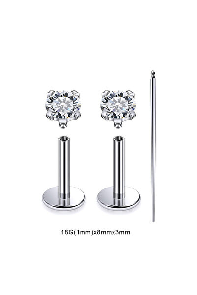 Choice أقراط مستديرة على شكل شفة وحجاب، مجوهرات ثقب الشفاه 18 جرام (1 مم) × 8...