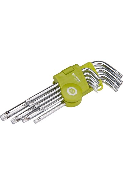 EXTOL CRAFT Chei TORX L, set de 9 bucăți, 66011, T 10-50, perforate