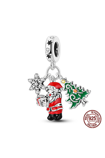Choice8 KJC1382 Winter Charms 925 Sterling Silver Elk Bear Santa Claus Charms...