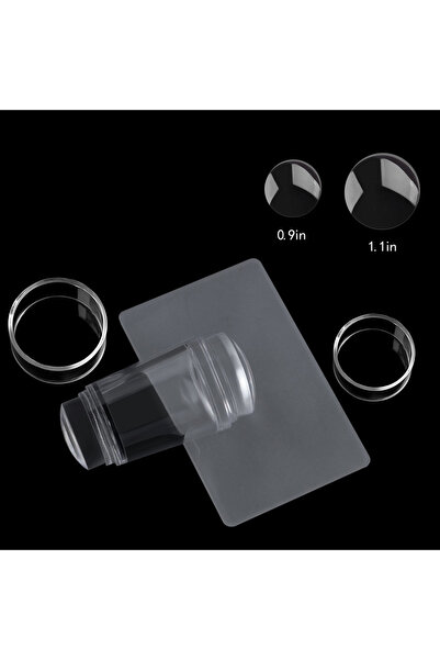 Choice قالب ختم أظافر سيليكون شفاف برأس مزدوج مع غطاء، بسيط ومثالي