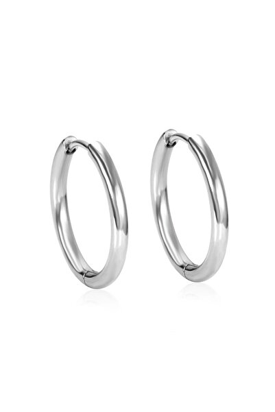 Choice 14 مم S2-2Pcs-Silvery 2Pcs أقراط دائرية بسيطة للرجال باللون الأسود من ...