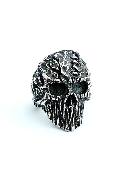 Choice ١٠ خواتم بتصميم جمجمة شيطان أسود عتيقة الطراز القوطي، خاتم جمجمة من الفولاذ المقاوم للصدأ على طراز ستيمبانك، خاتم رجالي هيب هوب