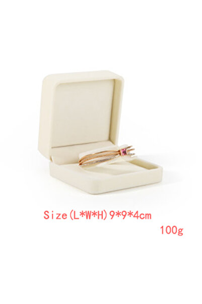 Choice صندوق أساور عالي الجودة من المخمل البيج صندوق مجوهرات حامل خاتم أقراط ...