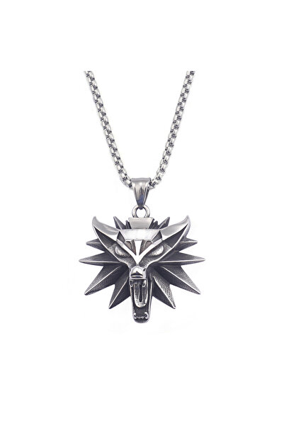 Choice قلادة على شكل رأس ذئب عتيق بسلسلة بطول 60 سم للرجال والأولاد من جيرالت ريفيرا، مجوهرات هيب هوب راكبي الدراجات النارية