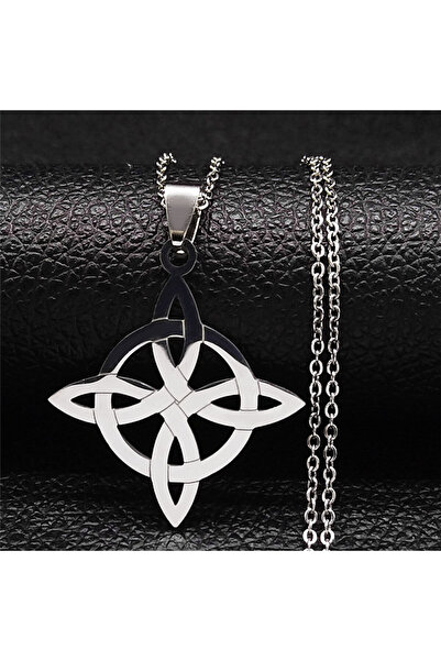 Choice قلادة هندسية من الفولاذ المقاوم للصدأ بطول 50 سم من O SR لعقدة ساحرة س...