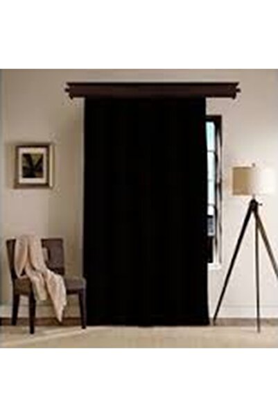Pierre Cardin Siyah LÜKS Işık Geçirmez Karartma Termal Kornişli Blackout Saten Perde