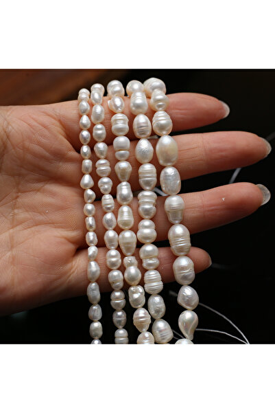 Choice1 5-6mm-A-18CM White 3-4mm Colored Natural Freshwater Pearl Flat Beads ...