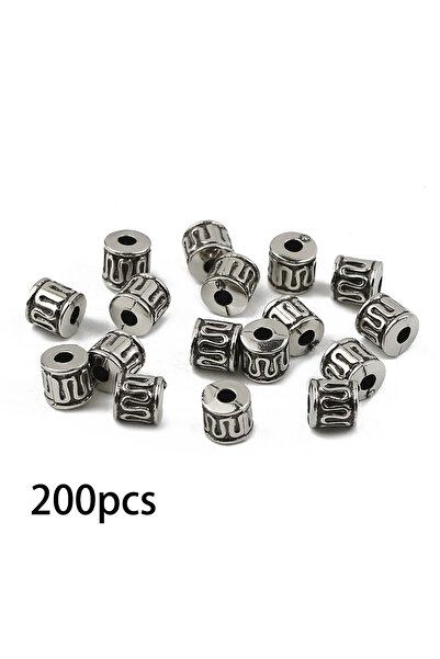 Choice 5 مم 200 قطعة 200 قطعة CCB خرز مطلي بالفضة القديمة من خلال ثقب خرز فضف...