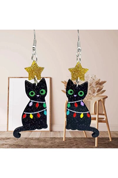 Choice 80130711 Ladies' fashionable cat design with cute earrings suitable fo...