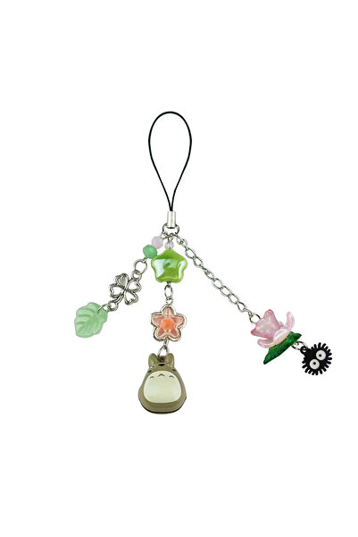 Choice K863 تعليقة هاتف على شكل حيوان كاواي | سلسلة مفاتيح سوت سبرايت توتورو للجوال | تعليقة هاتف على شكل أنمي الغابة