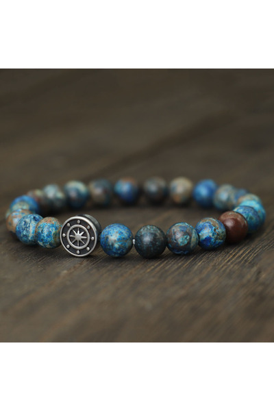 Choice سوار فينيكس البسيط المصنوع من الحجر الطبيعي الأصلي للرجال، سوار بوصلة ...