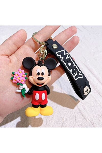 Miniso KC3887 Mickey Minnie Flower Series PVC Figure Keychain Set, 6PCS Cute ...