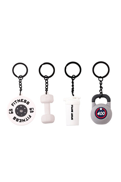 Choice 4PCS PVC Mini Barbell Plates Key Chain Kettlebells Creative Dumbbells ...