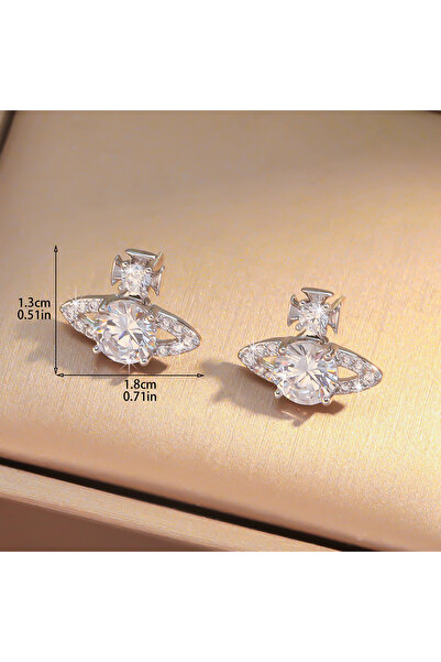 Choice أقراط مرصعة بالكريستال على شكل زحل أنيقة EH5182-2، بتصميم فريد متألق ل...