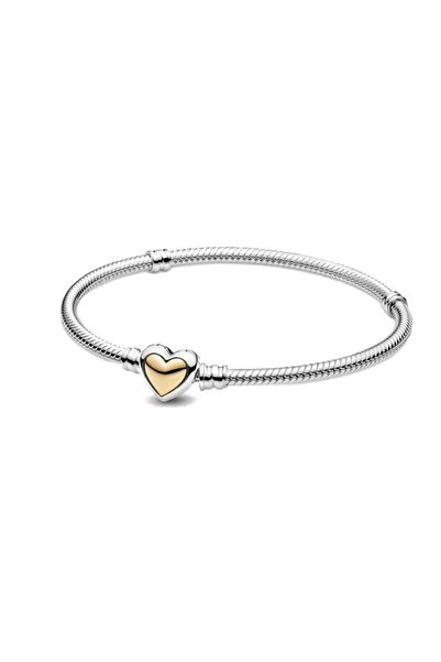 Miniso 19 سم C045 جديد 925 الفضة الأصلية 17-21 سم لؤلؤة على شكل قلب حلقة صلبة مشبك مربع سوار دائري F