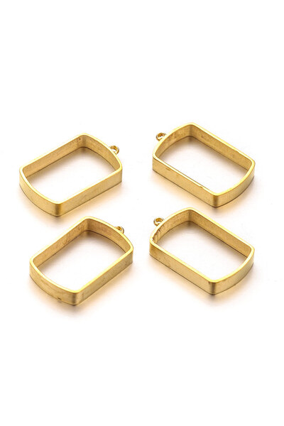 Choice 10 قطع مستطيلة من الفولاذ المقاوم للصدأ بإطار مفتوح وقلادات مجوفة ساحرة للمجوهرات المصنوعة من الراتنج