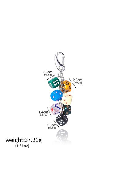 Choice BG00008 Hiphop Black Dice Black 8 Billiard Keychain Y2K Pink Lucky Dic...