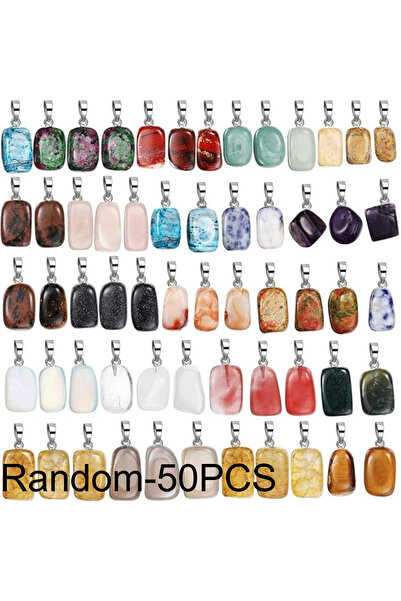 Choice عشوائي - 50 قطعة 50/30/10 قطع من قلادات حجر الشاكرا الطبيعية غير المنت...