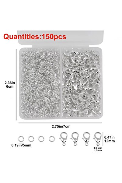 Choice TH108 150 قطعة/صندوق مشابك جراد البحر باللون الفضي وحلقات مفتوحة وأساو...