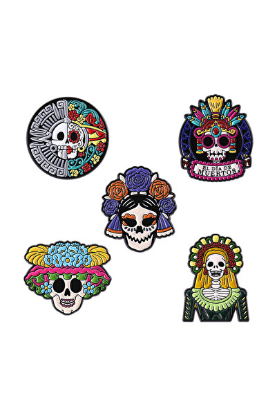 Choice مجموعة دبابيس مينا كاترينا الهيكل العظمي ليوم الموتى من مهرجان المكسيك...