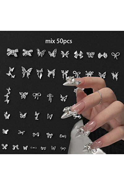 Choice مزيج 50 قطعة من أجزاء الفراشة المصنوعة من سبائك معدنية على شكل عقدة عل...