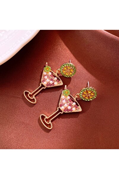 Choice أقراط HE21718-1 من كأس النبيذ الليموني العتيق للنساء، خفيفة الوزن، فاخ...