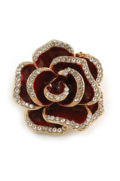 Choice H1-4-2049 دبوس كاميليا رائع على شكل زهرة كورية أنيقة مرصعة بأحجار الراين للنساء