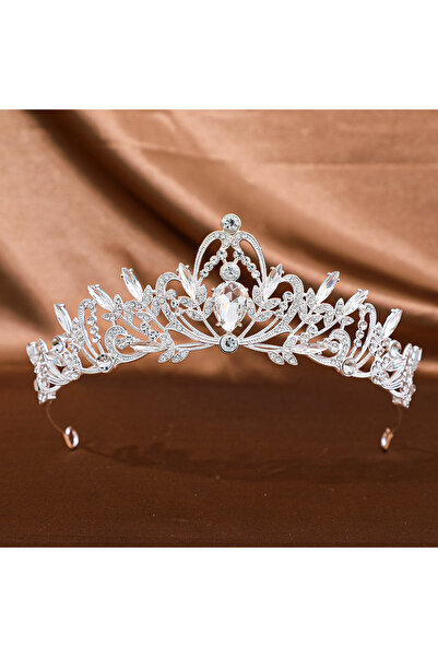 Choice تيجان و أغطية رأس من الكريستال الباروكي الفضي للنساء لحفلات الزفاف وحف...