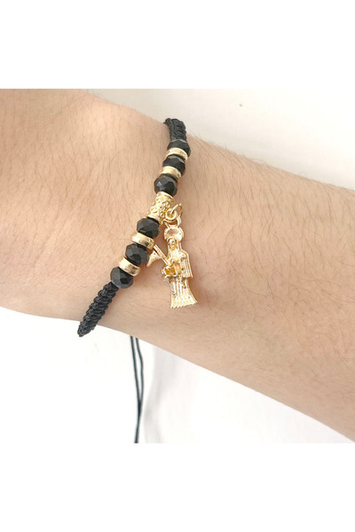 Choice حمالة صدر سوداء قابلة للتعديل مقاس قطعة واحدة مصنوعة يدويًا من سبيكة م...