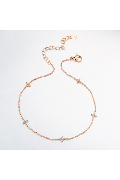 Choice Rose Gold Color Four Leaf Clover Anklet Bracelet for Women Delicate Kp...