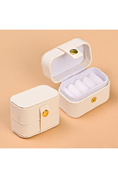 Choice صندوق خواتم صغير أبيض محمول للسفر لتخزين الأقراط والخواتم وصندوق مجوهر...