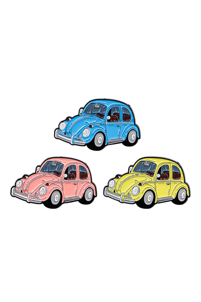 Choice 4 دبابيس مطلية بالمينا على شكل سيارة سيدان كرتونية ريترو ملونة، شارة بروش على حقيبة الظهر ودبوس طية صدر السترة، زينة للأزياء.