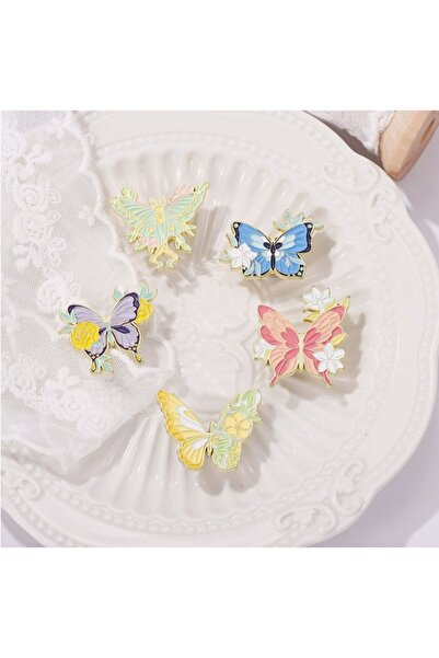 Choice xz7080-84 5 قطع بروش سبيكة فراشة ملونة إبداعية على شكل حشرة حقيبة ملاب...