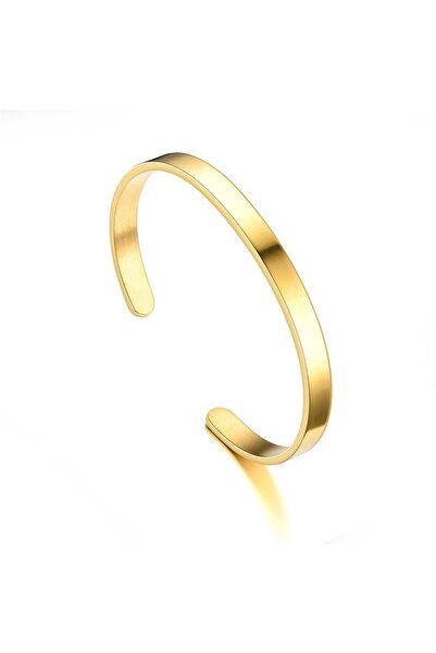 Choice Gold New Classic Simple Men's Open Adjustable Gloss 4MM Stainless Stee...