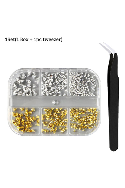 Choice مجموعة من 6 شبكات من مسامير الأظافر المعدنية ذات الأشكال المخروطية الد...