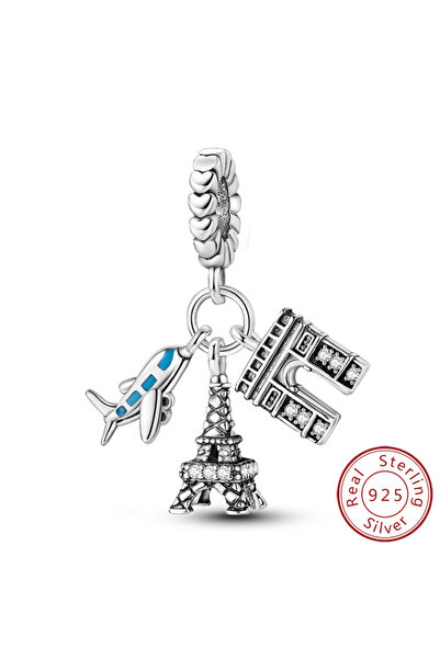 Choice KTC1161 خرز سحر أصلي من الفضة الإسترلينية عيار 925 على شكل قلعة إيفل في باريس مناسب للسوار