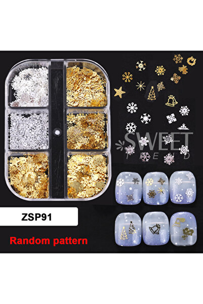 Choice ZSP91 1/3 صناديق ندفة الثلج 3D زخرفة فن الأظافر الذهبي الأبيض رقيقة جد...