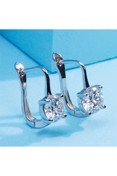 Choice أقراط حلقية فضية اللون بتصميم كلاسيكي بسيط من هويتان للنساء، بأربعة مخ...