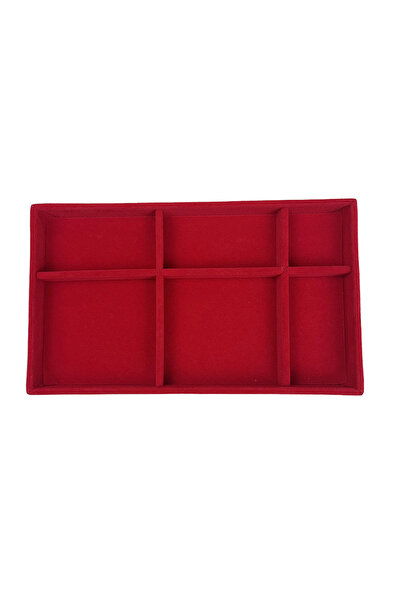 Choice Lateral sextile red 1PC, Flocking Jewelry Box Jewelry Tray, Color: red