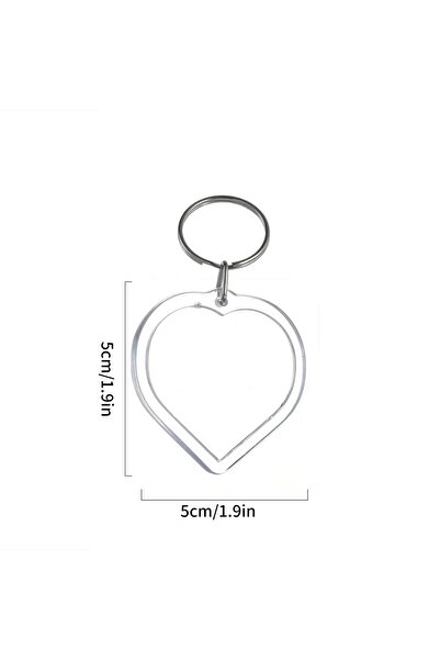 Choice 50Pcs Style 04 Transparent Photo Frame Keychain Tassels Snap-In Custom...